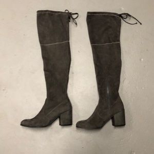 Unisa Suede feel Over the knee Boots Gray